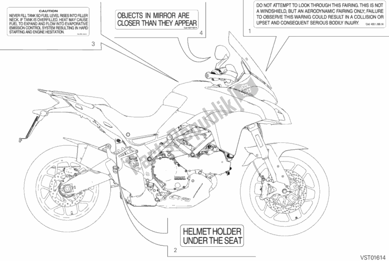 Todas las partes para Etiqueta, Advertencia de Ducati Multistrada 950 S USA 2020